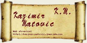 Kazimir Matović vizit kartica